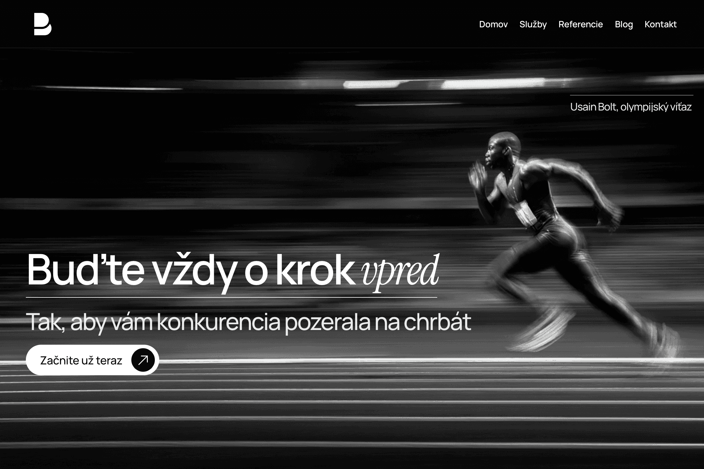 webstránka, v pozadí uteká muž