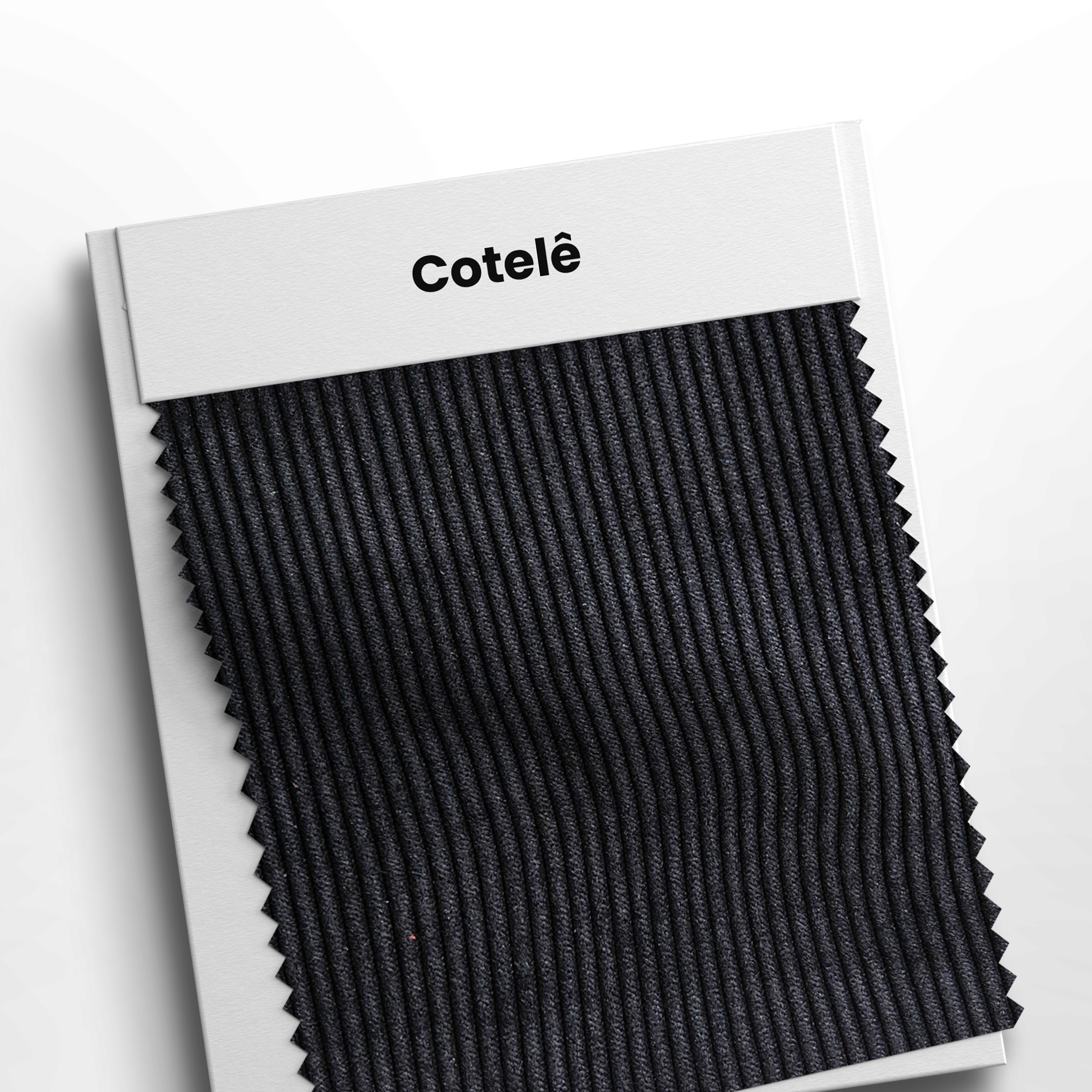 mostruário com veludo cotelê preto