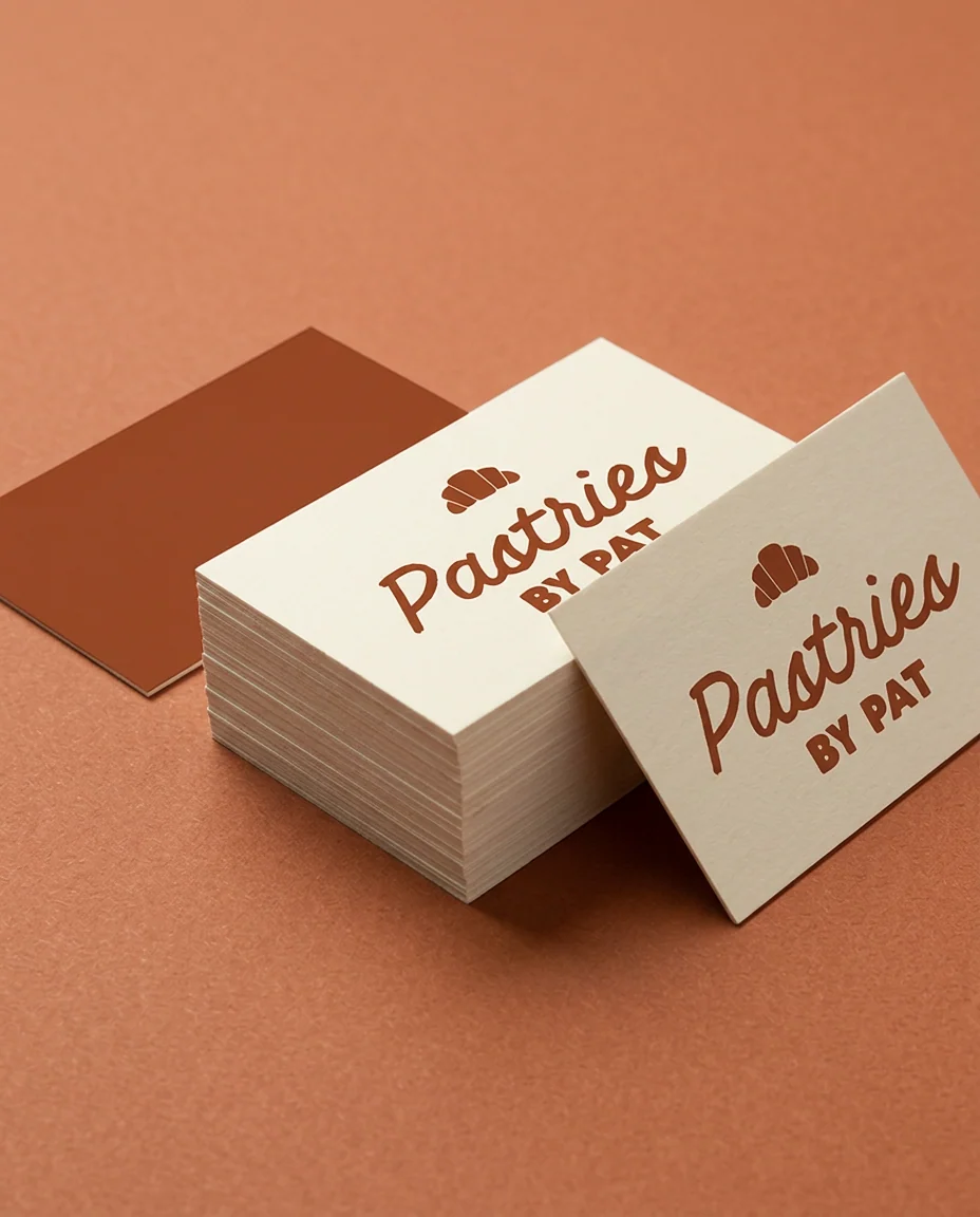 Business cards, branded product shot