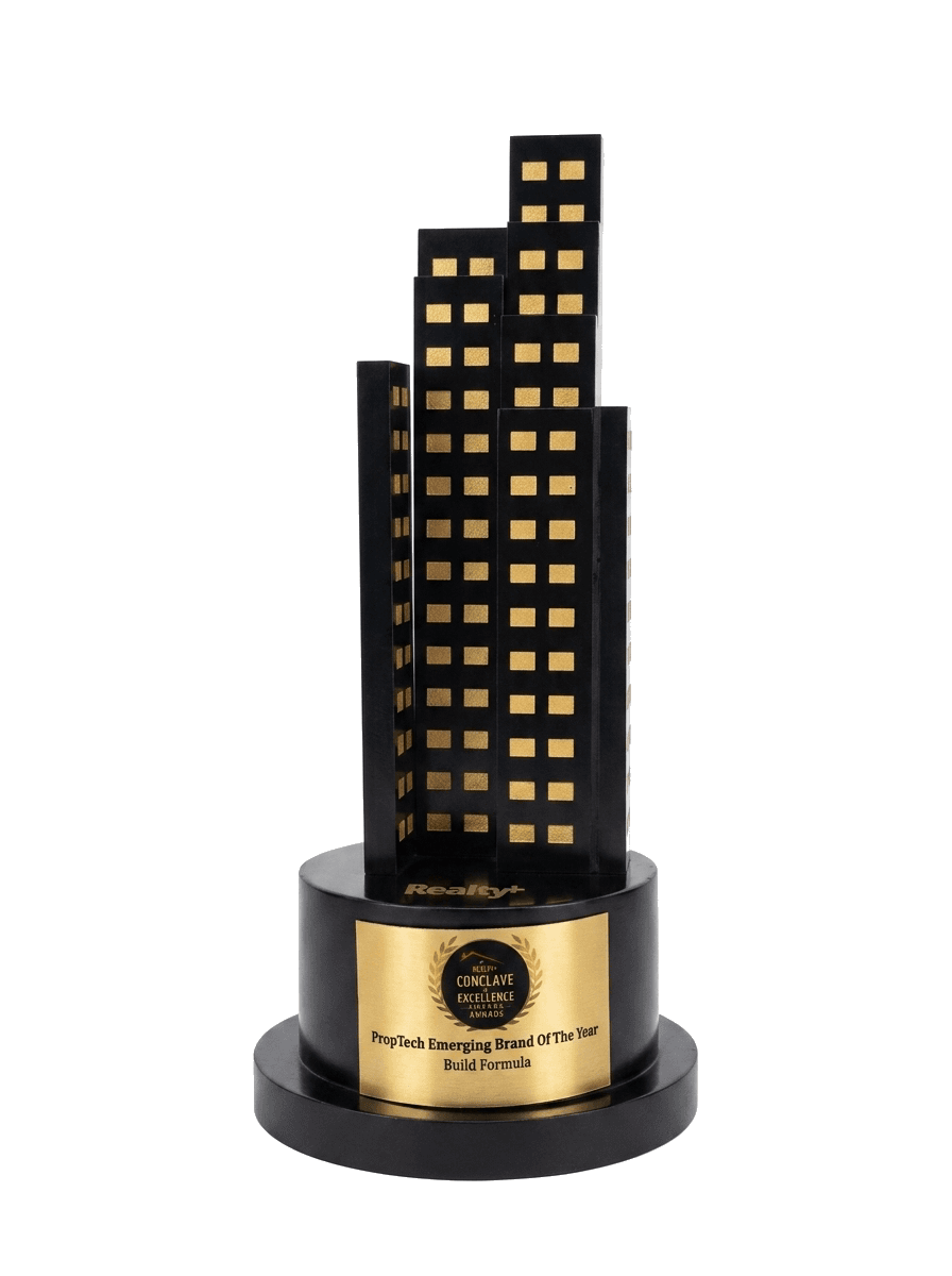 Realty+ Conclave and Excellence Awards trophy for PropTech Emerging Brand of the Year