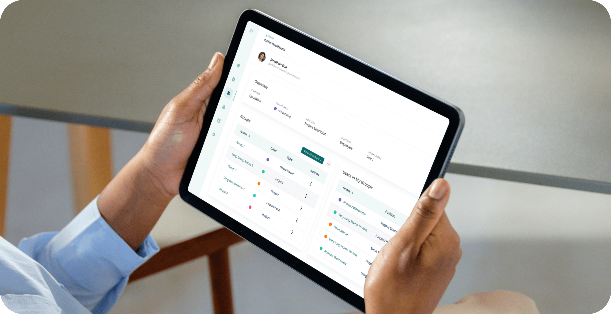 Mockup of a dashboard created at Ferraz Creative.