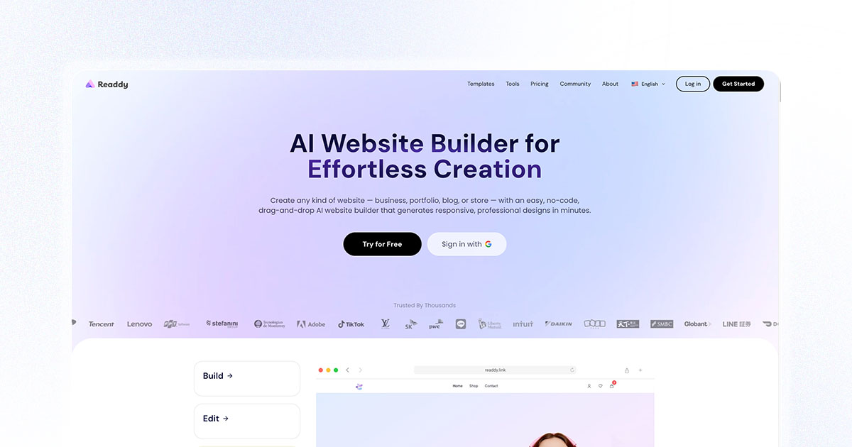 Readdy AI — The Fastest AI-Native Website Builder