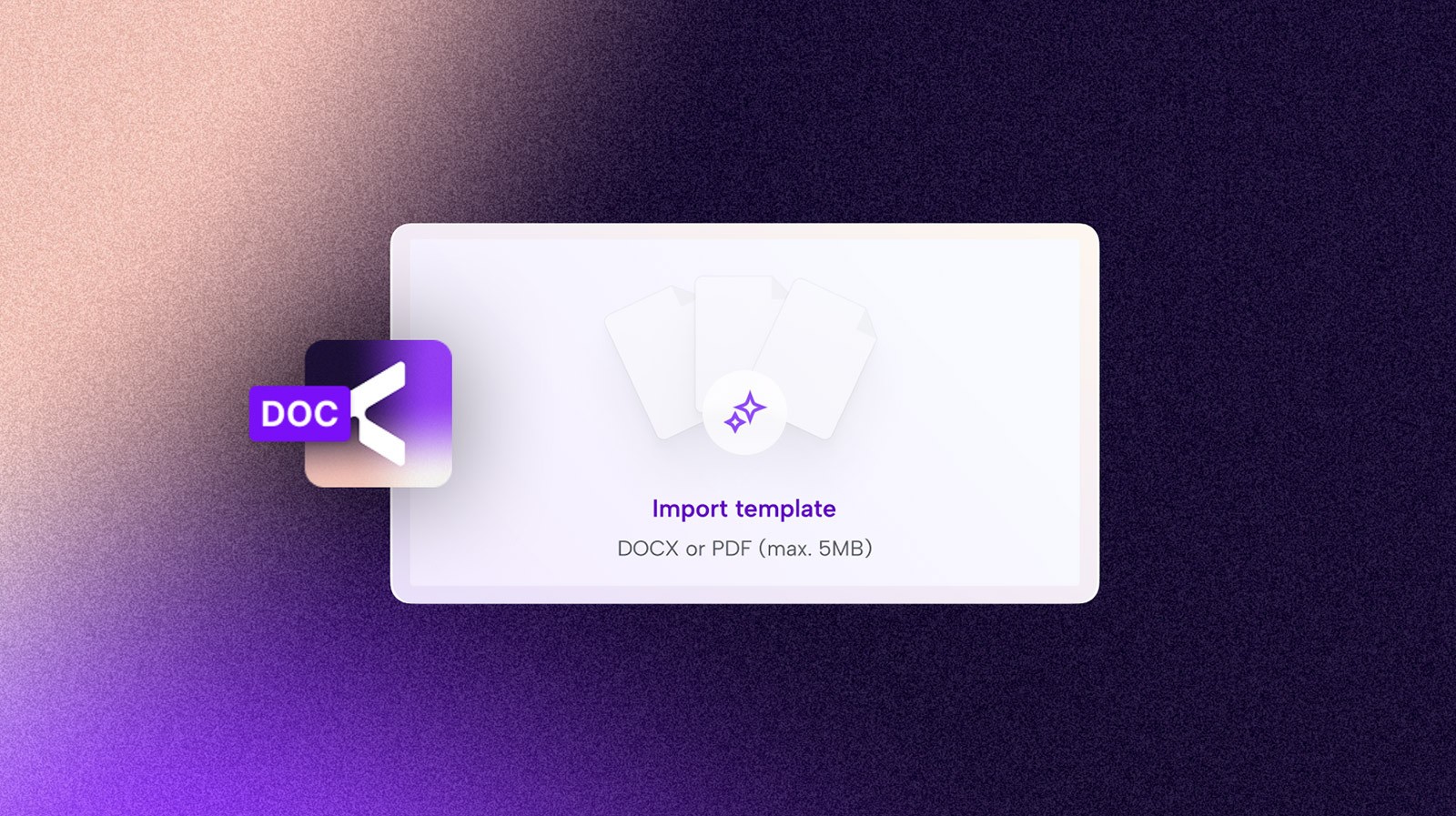 Visual of the future import field for templates on Connie