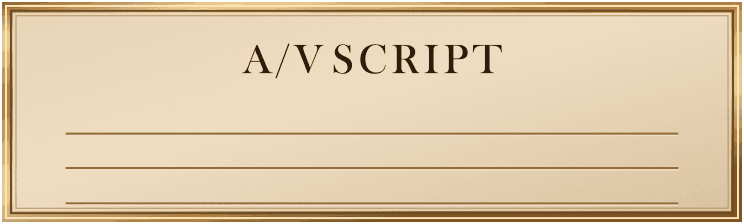 A/V script gallery plaque