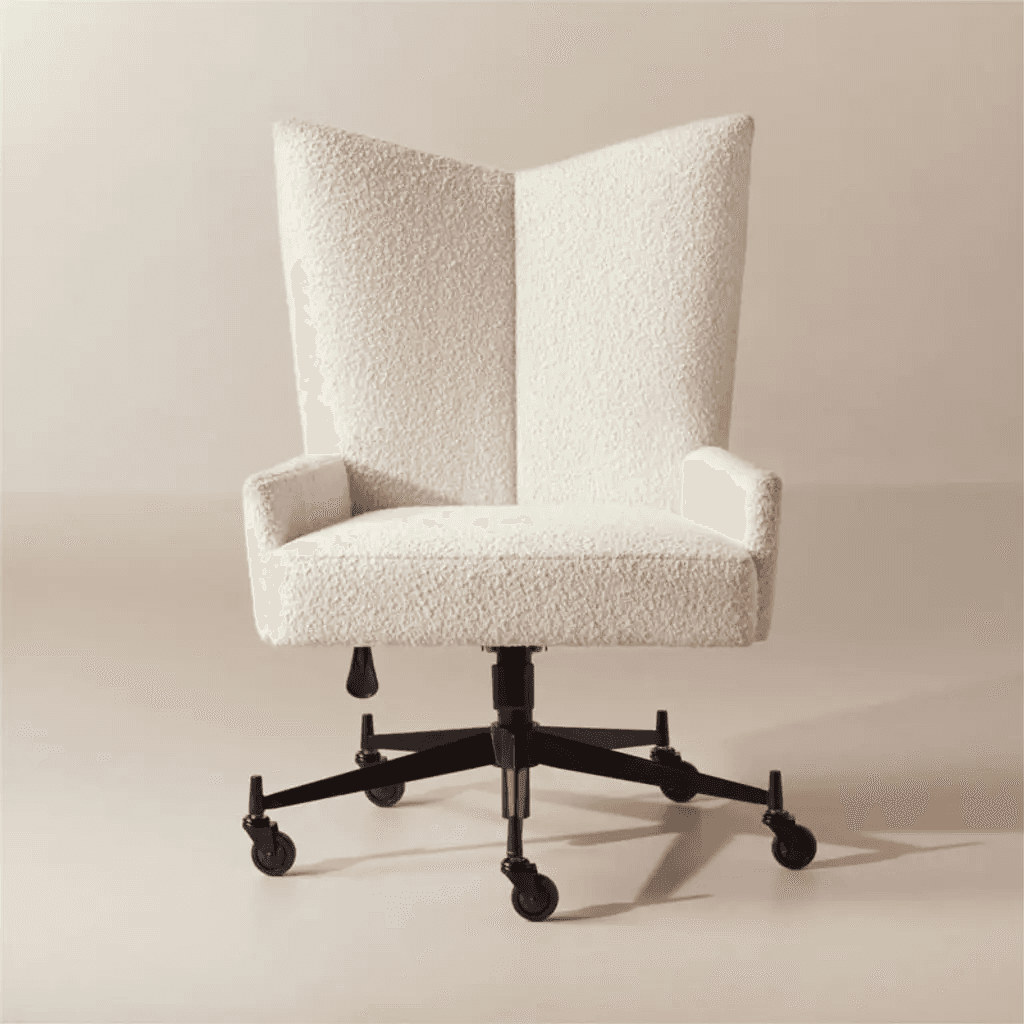 Product image for Bowtie Cream Boucle Office Chair Model 3002 By Paul Mccobb