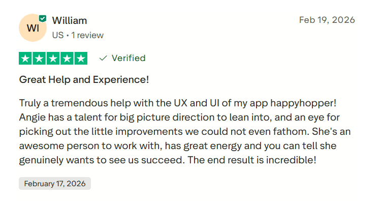 Screenshot of a review on TrustPilot