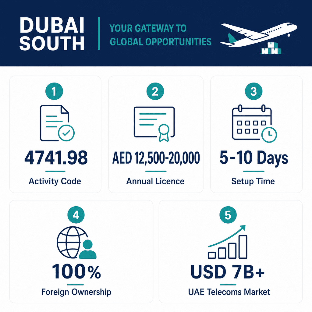 Infographic: Telecommunications Equipment Trading License in Dubai: Cost and Requirements