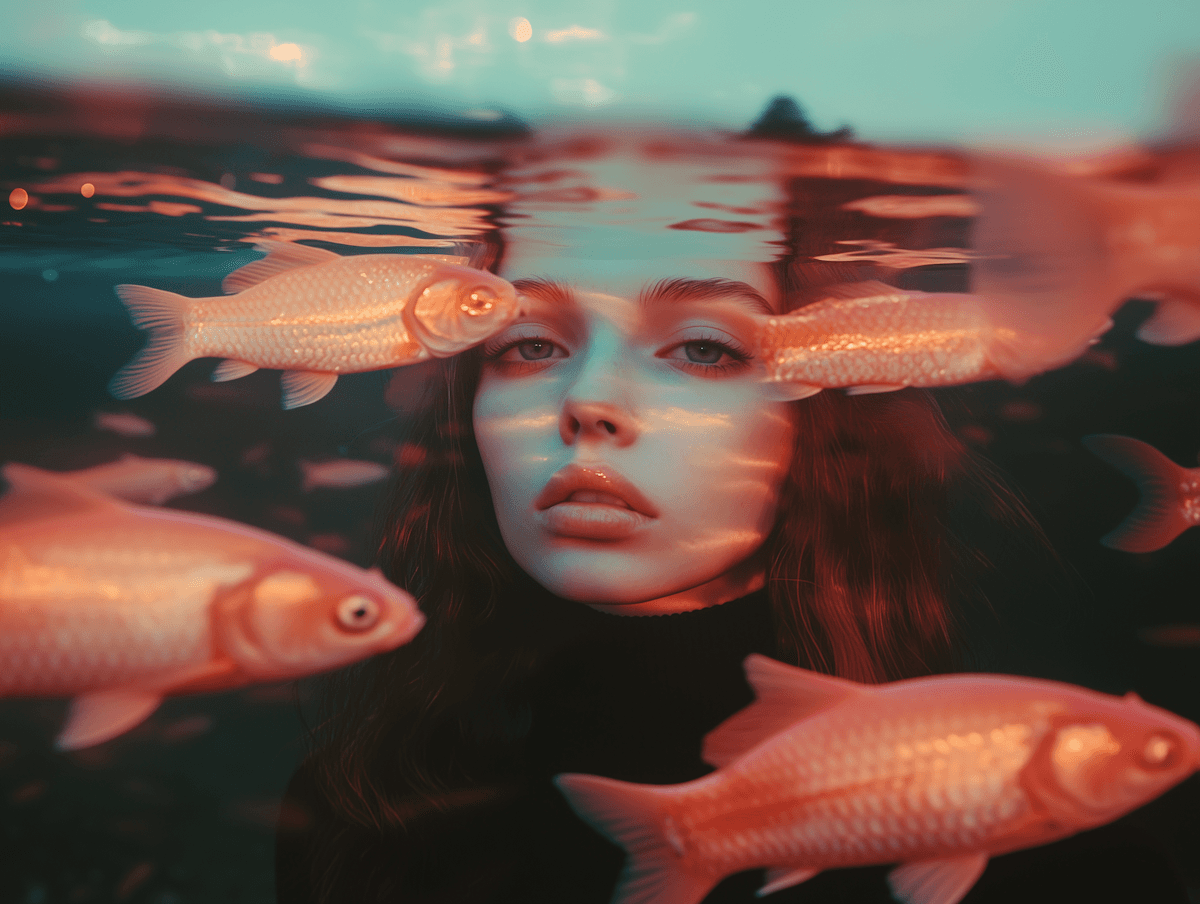 girl in a fish tank