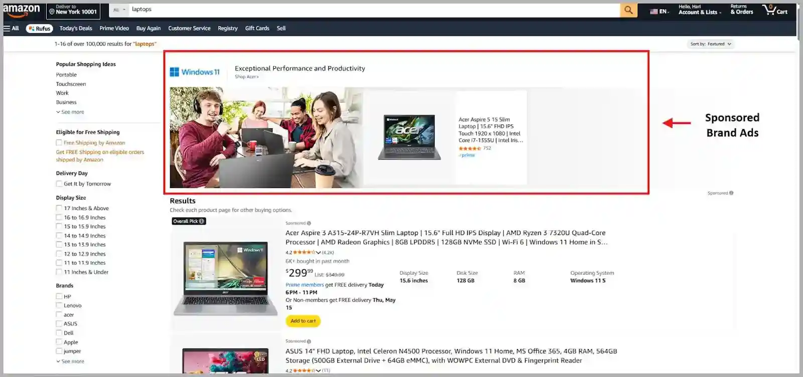 Amazon Sponsored Brands ad example @@ Amazon Sponsored Brands ad example