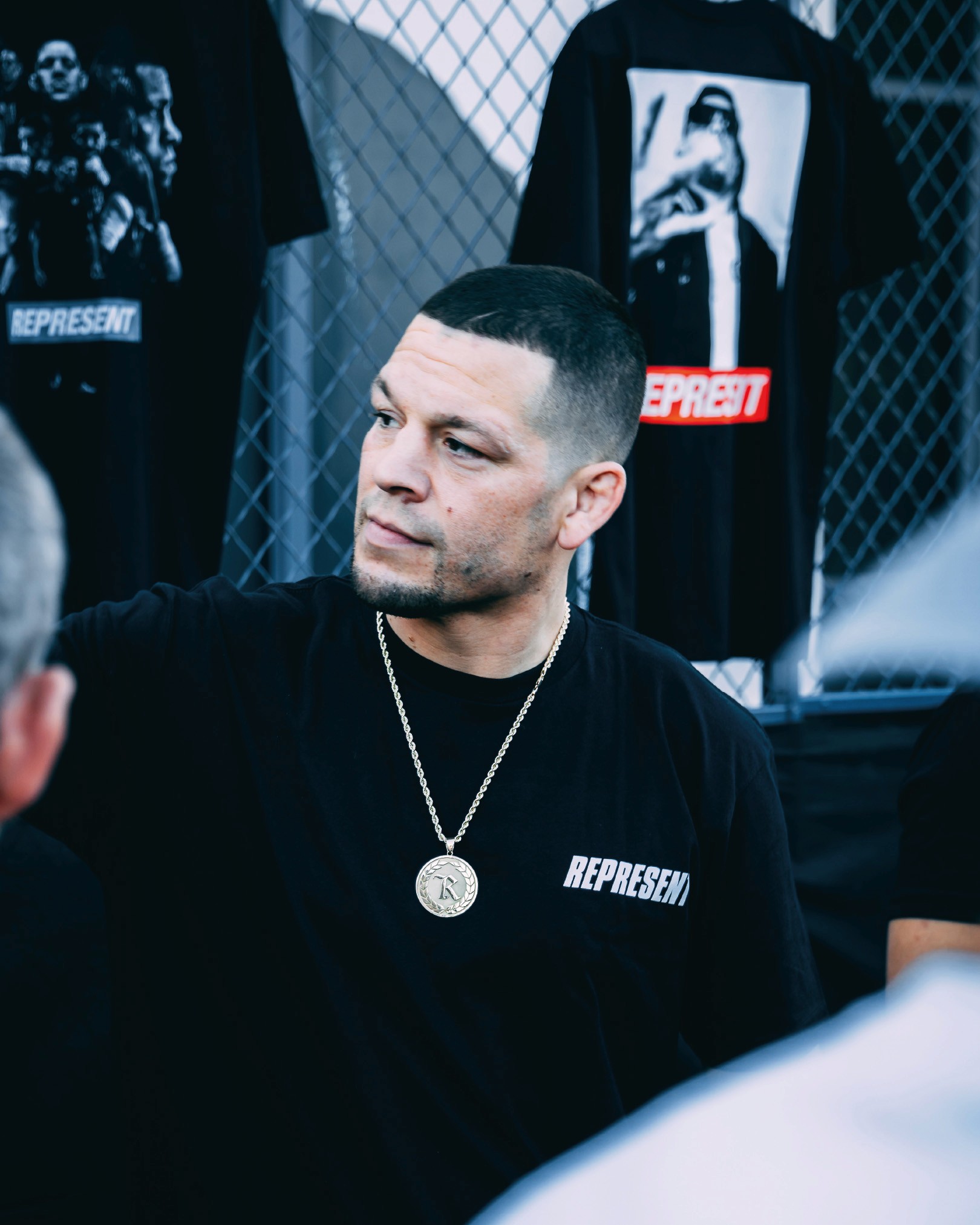 Nate Diaz selling shirts