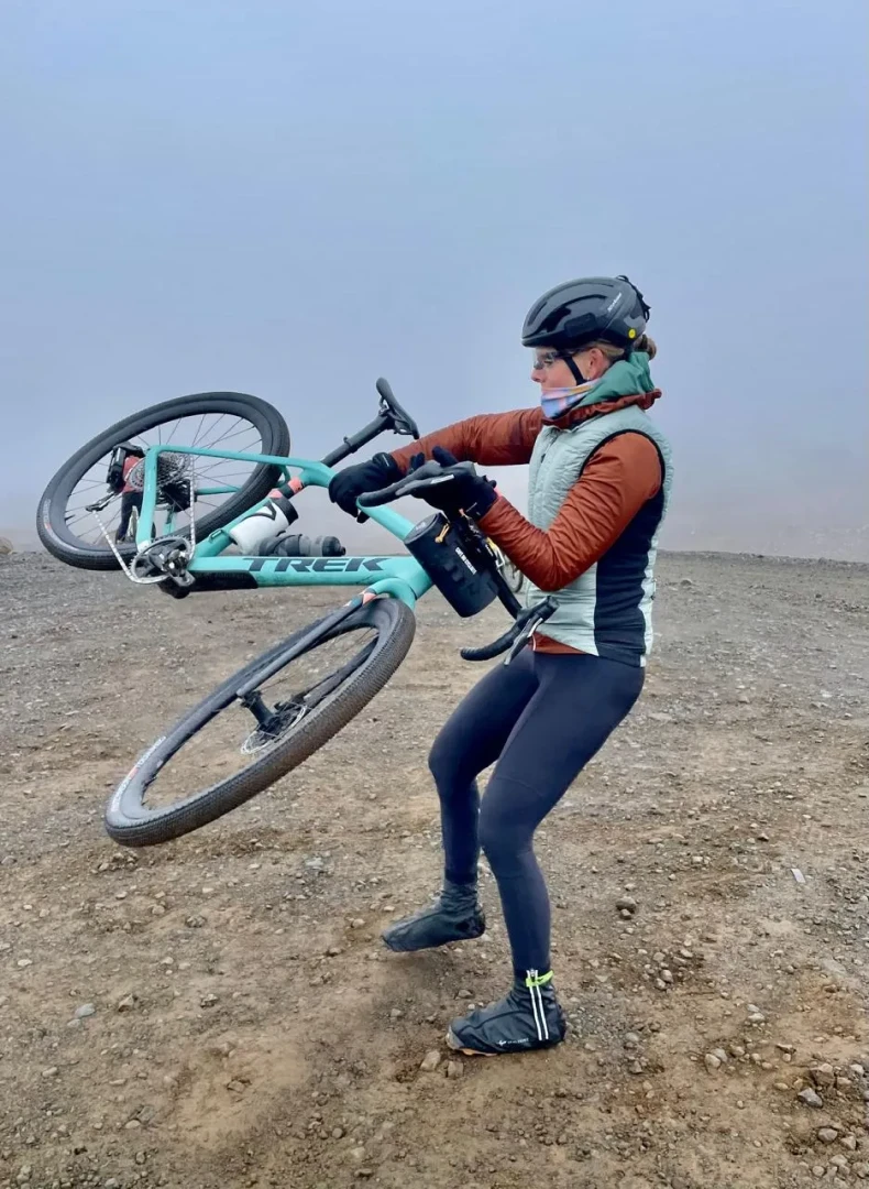 Battling the wind in iceland with a carbon bike
