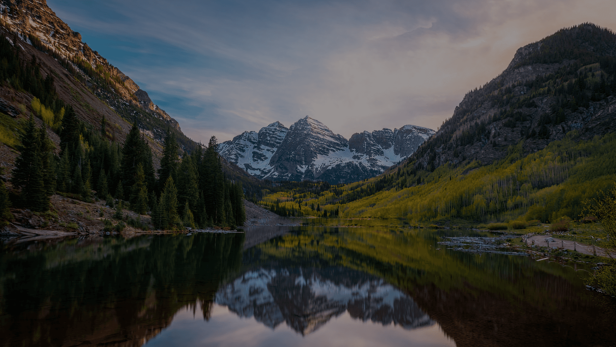 Mountain meadow and lake background