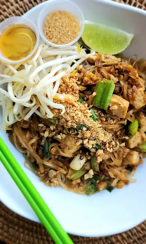 Authentic Phad Thai with fresh sprouts and lime — Asian-Hawaiian Fusion