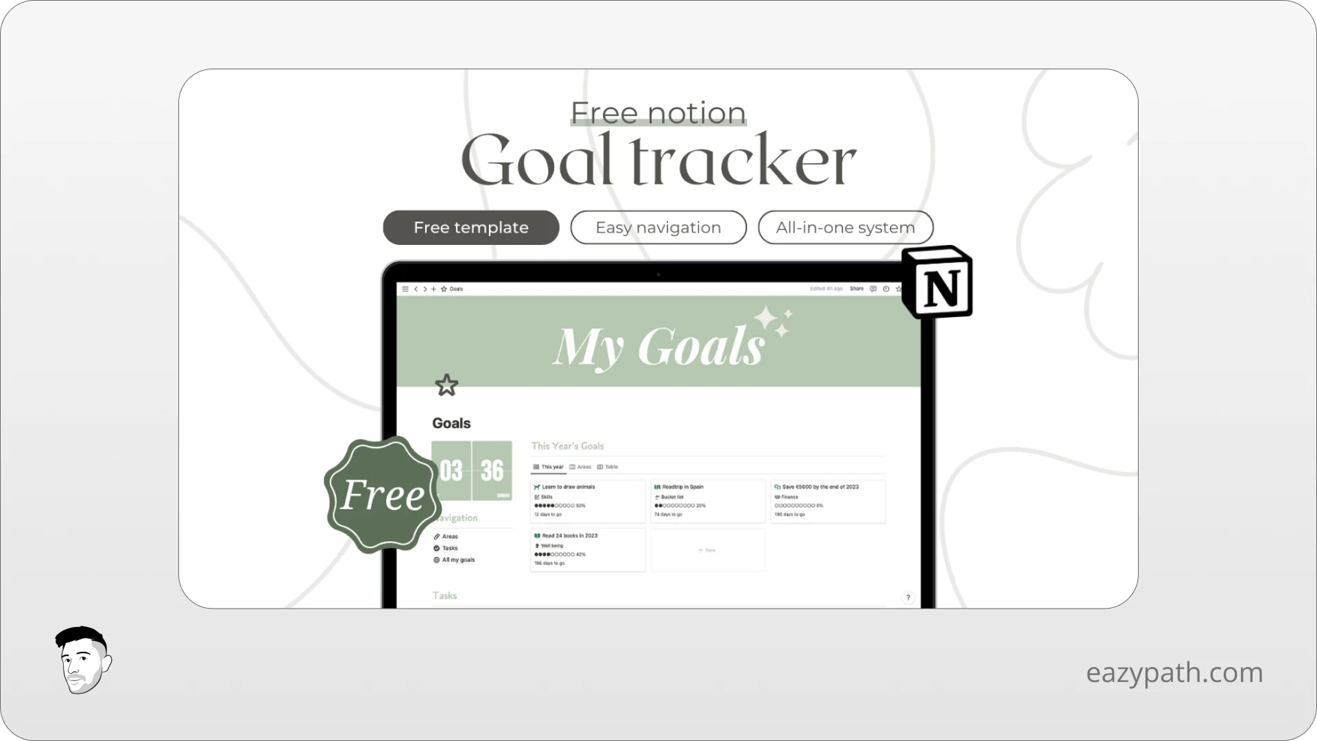 Free Notion Goal tracker