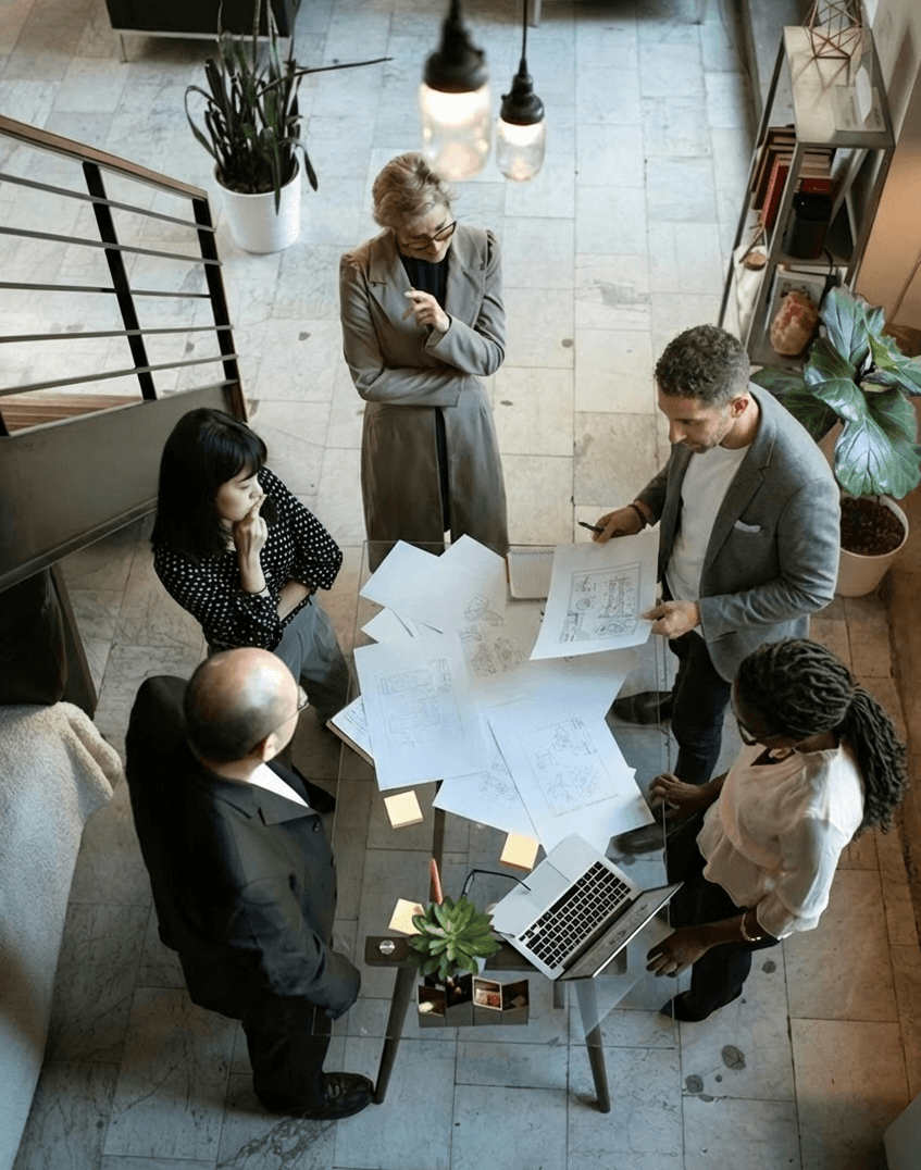 Portrait of portfolio creator – back view