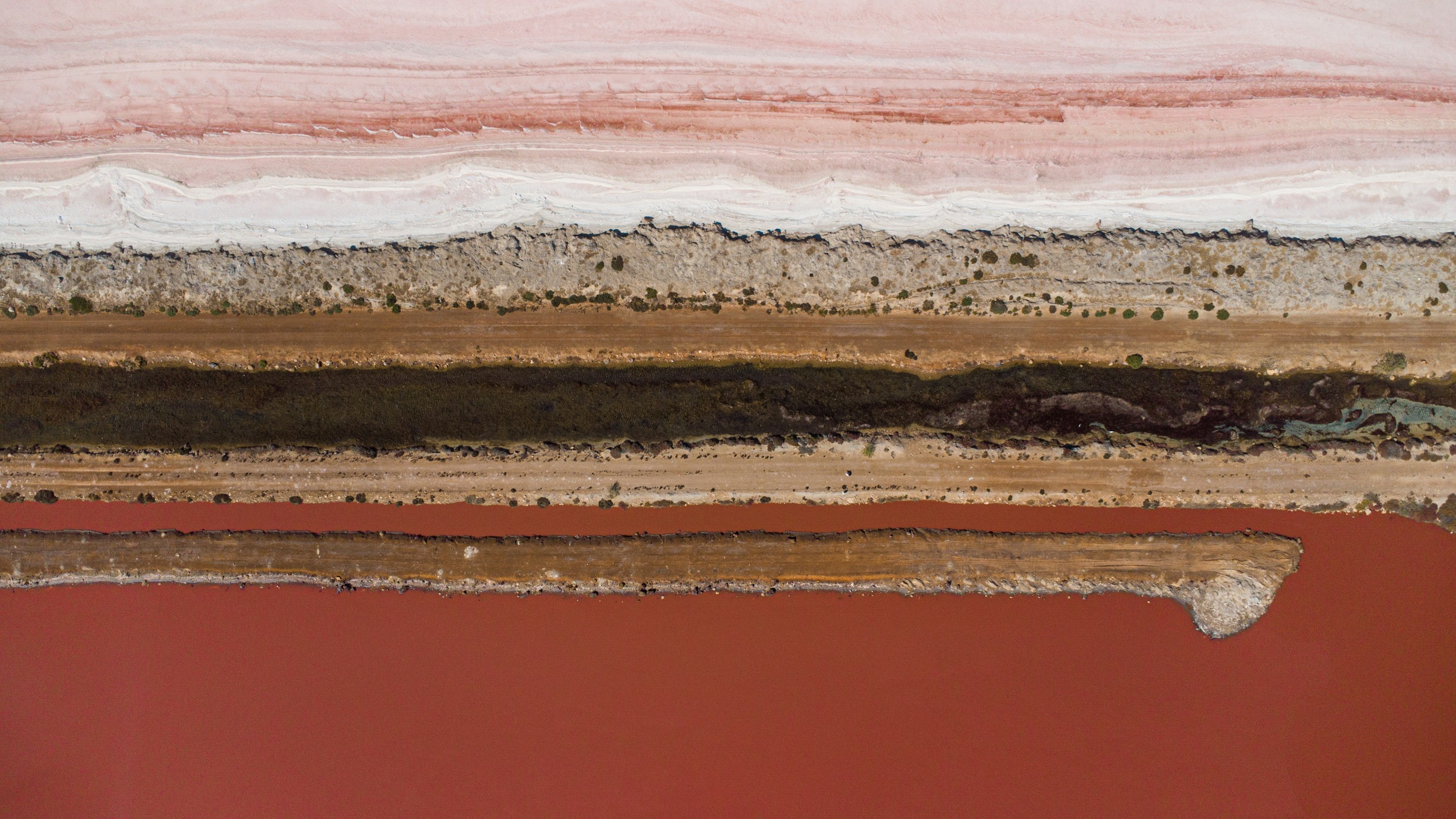 Aerial mineral water landscape in Western Australia