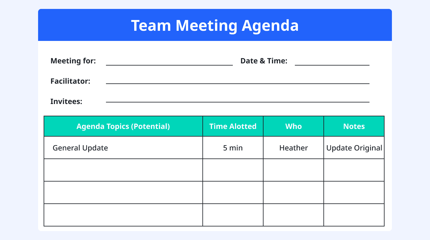 Building an agenda works best as a collaborative process