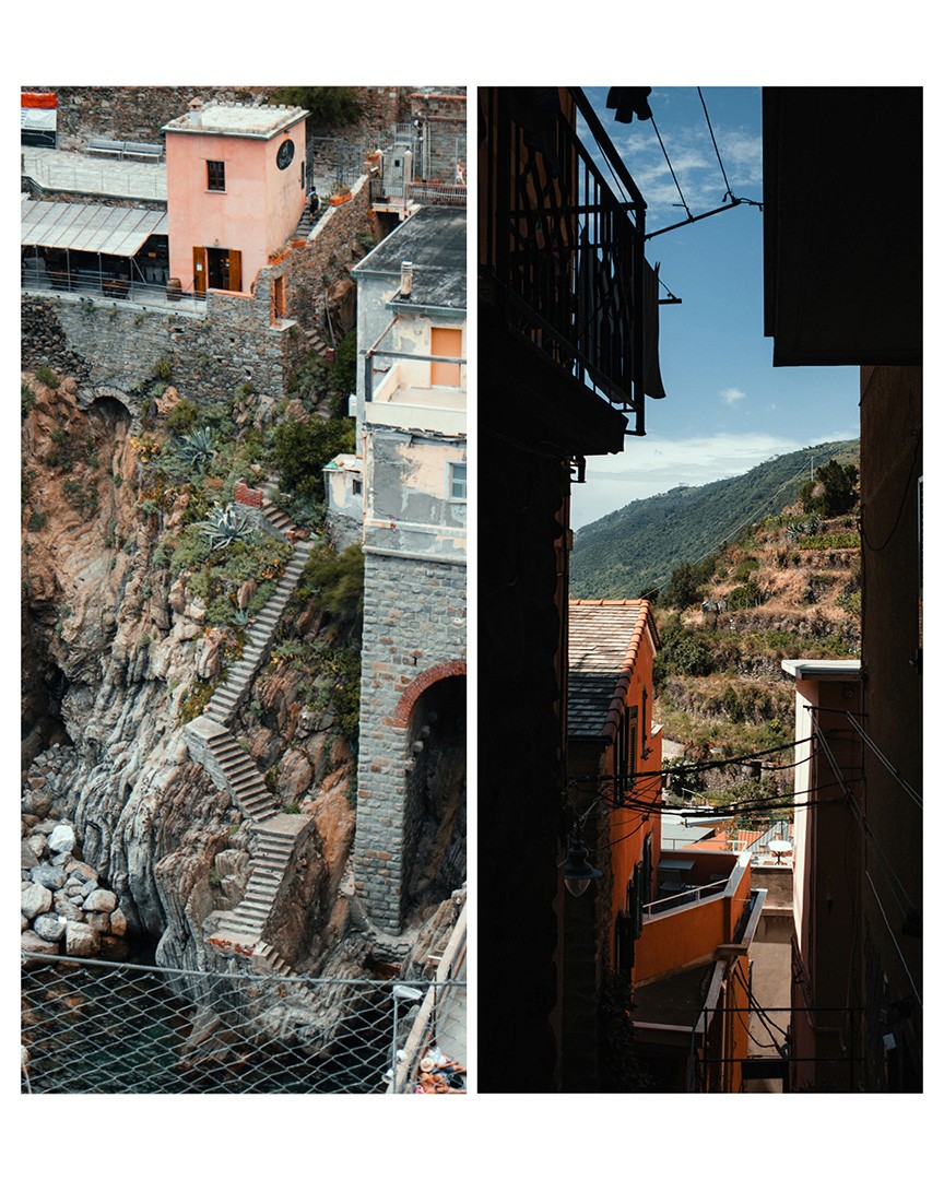 Stairs with ocean italian scenery Photography