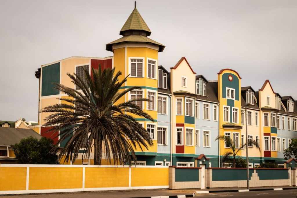 Colourful architecture in Swakopmund, Namibia