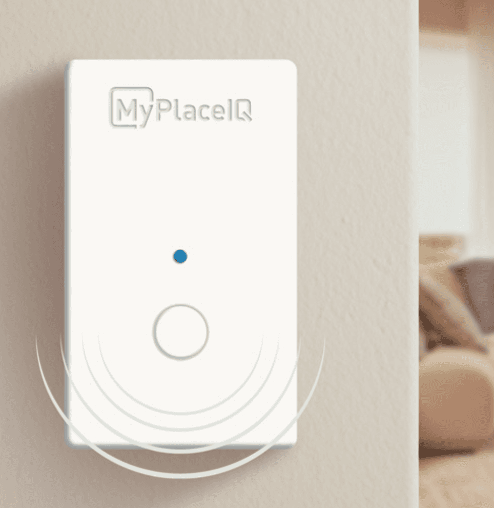Wall-mounted smart temperature sensor used to measure room temperature and support comfortable indoor climate control.