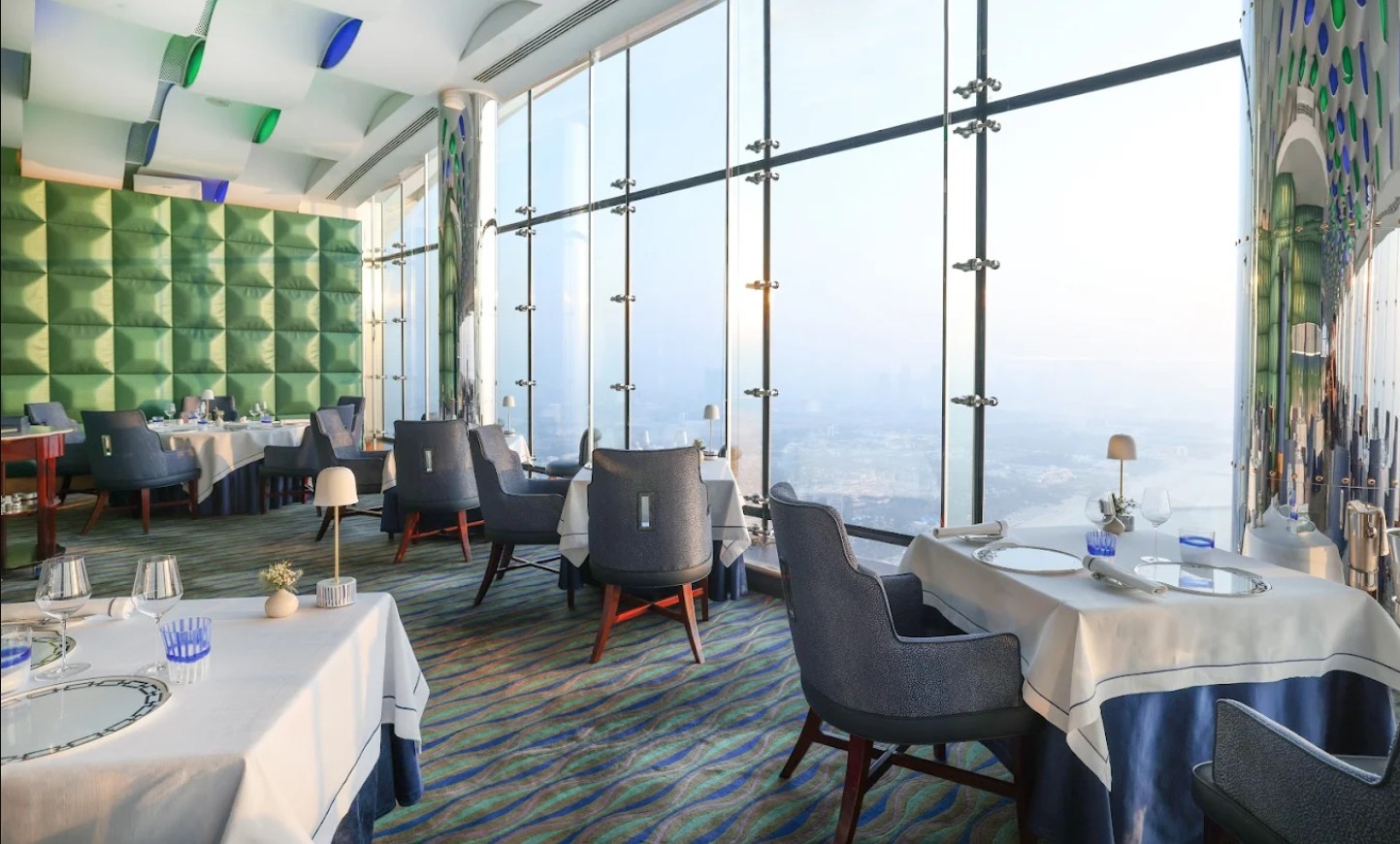 The interior of Al Muntaha dining space inside the Burj al Arab.