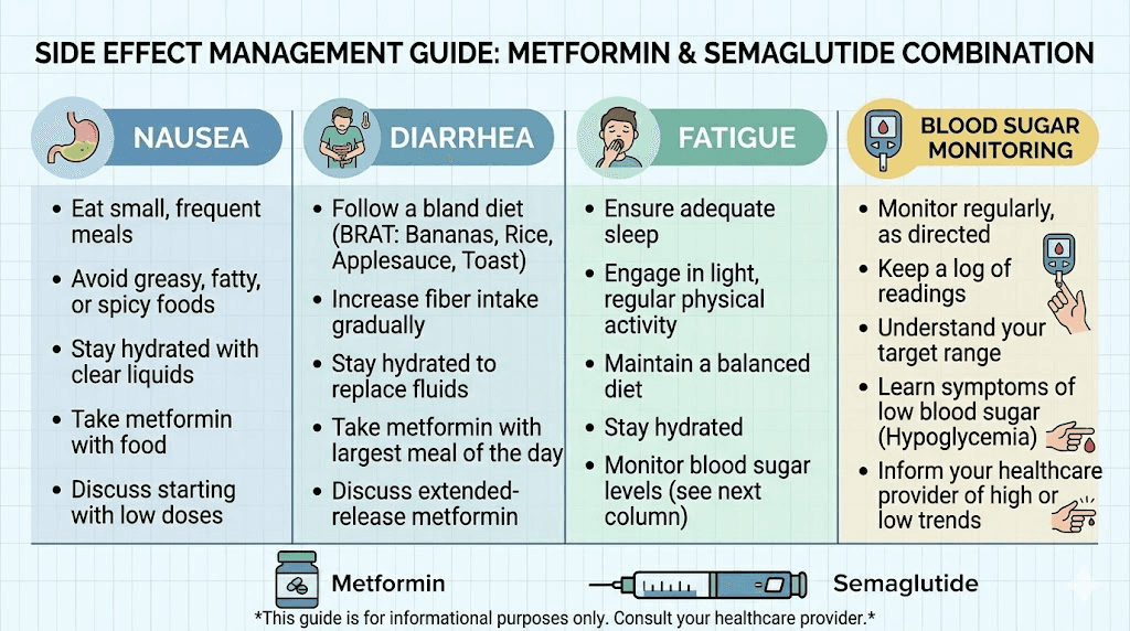 Side effect management tips for metformin and semaglutide users
