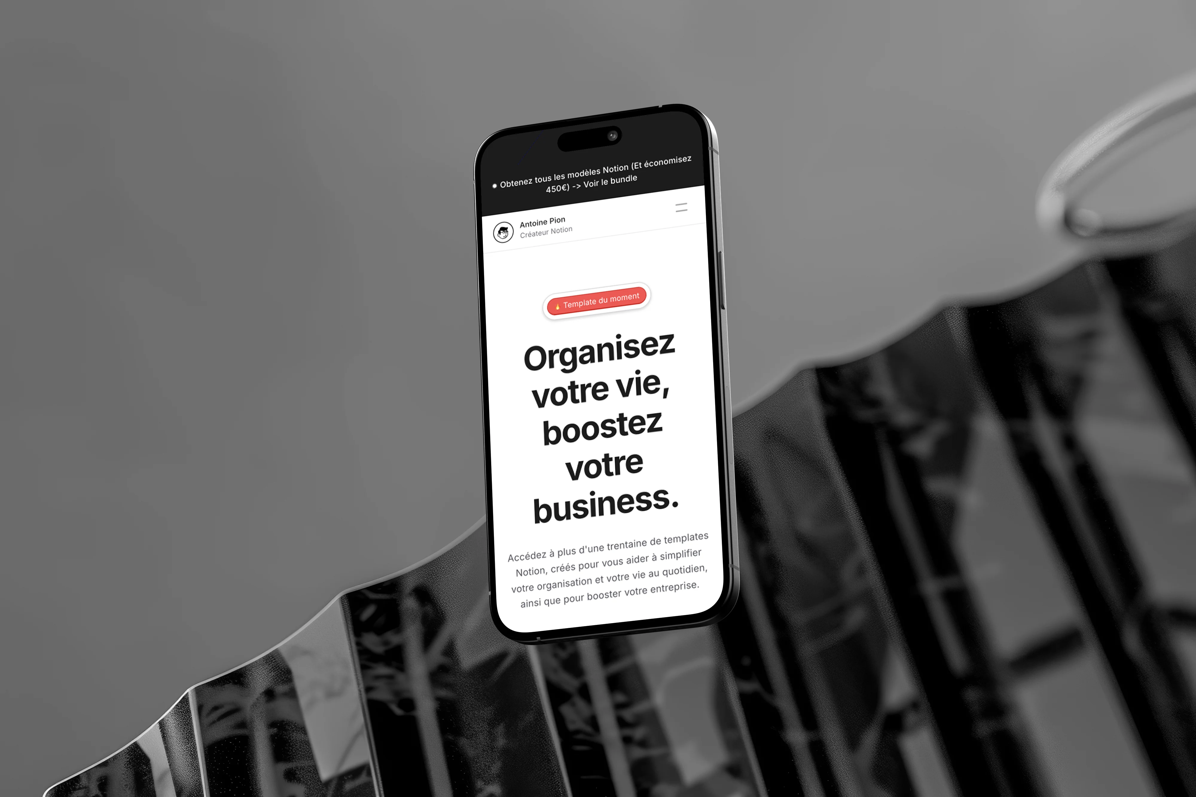 mockup mobile accueil landing page