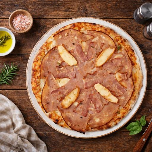 pizza with green leaf vegetable