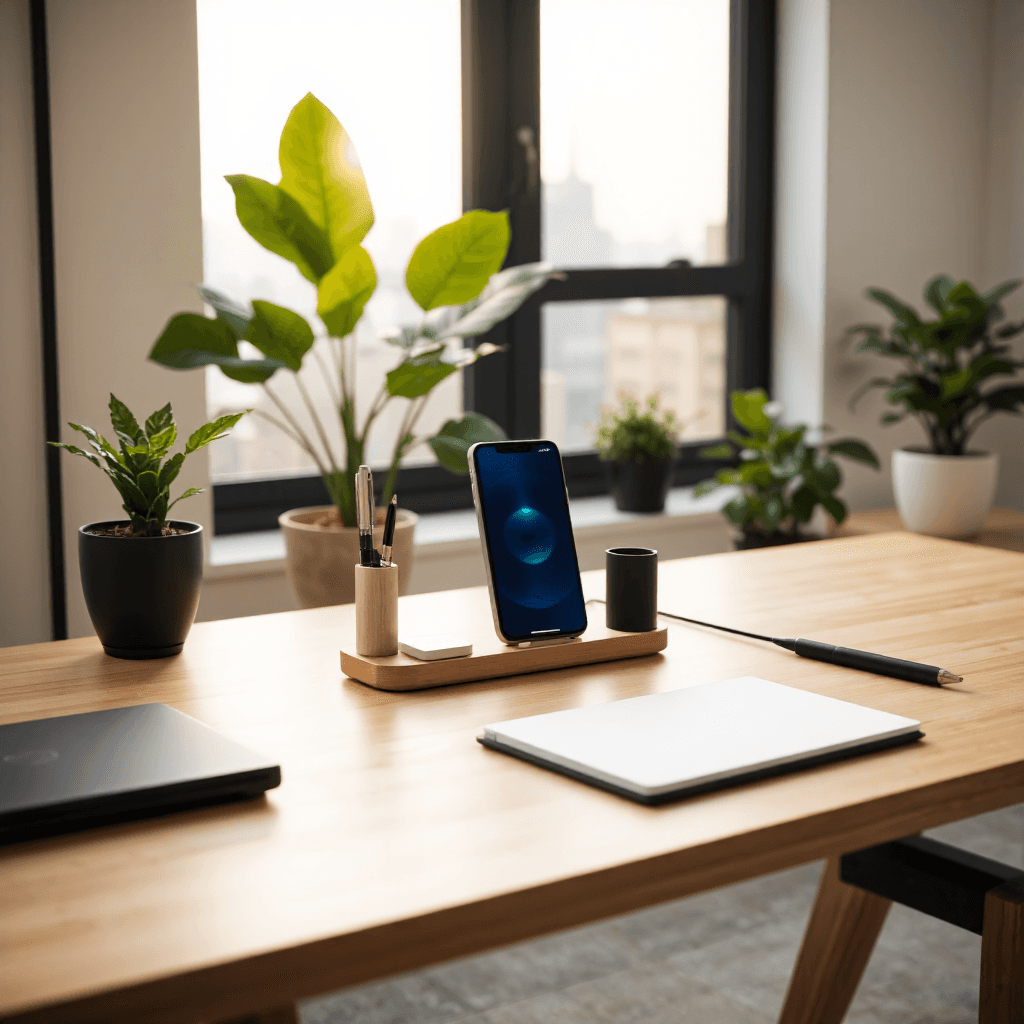 product photography of wireless charger stand