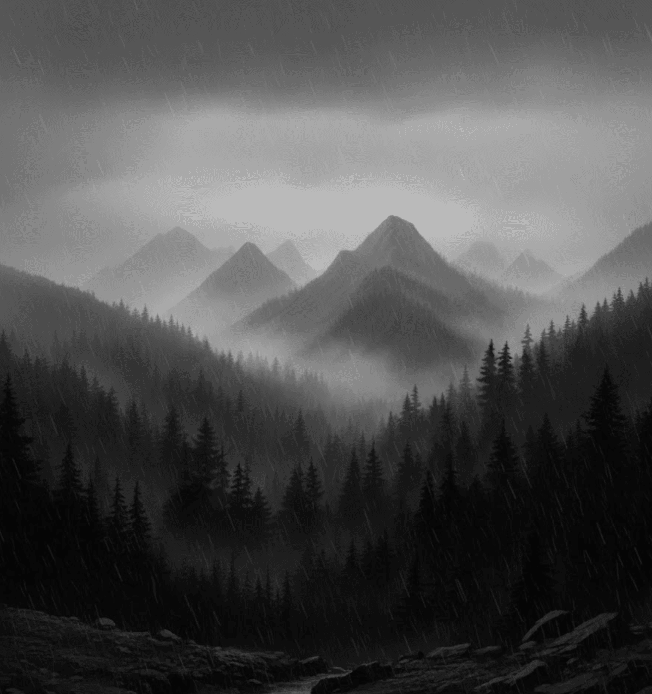 scenic monochrome mountain view 4