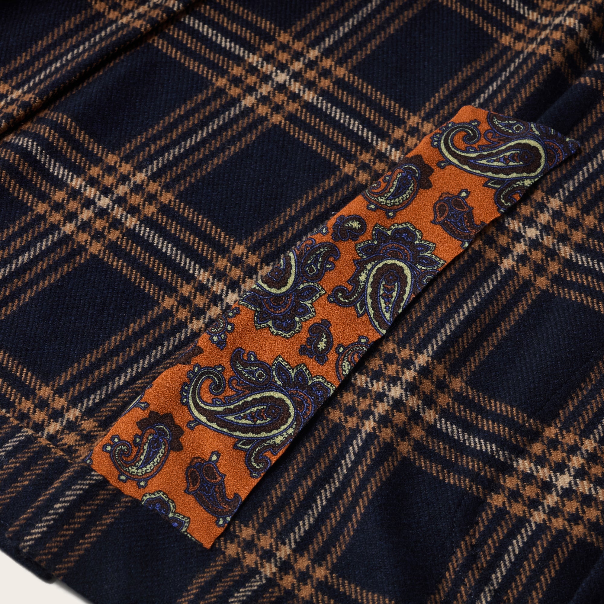 Navy with Burnt Orange Check Blazer - Mandelli UK