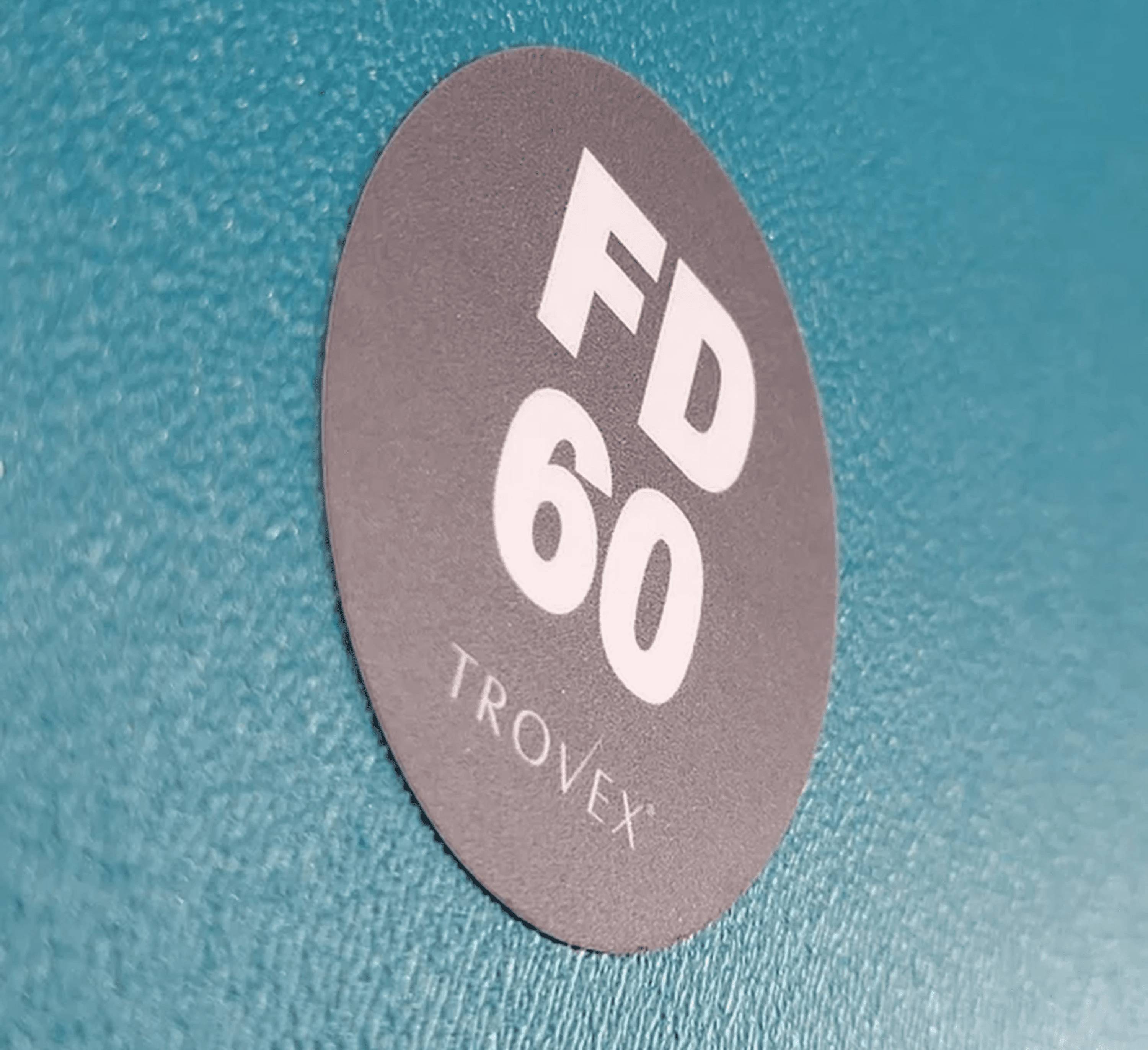 FD60 fire certification label on Hygidoor