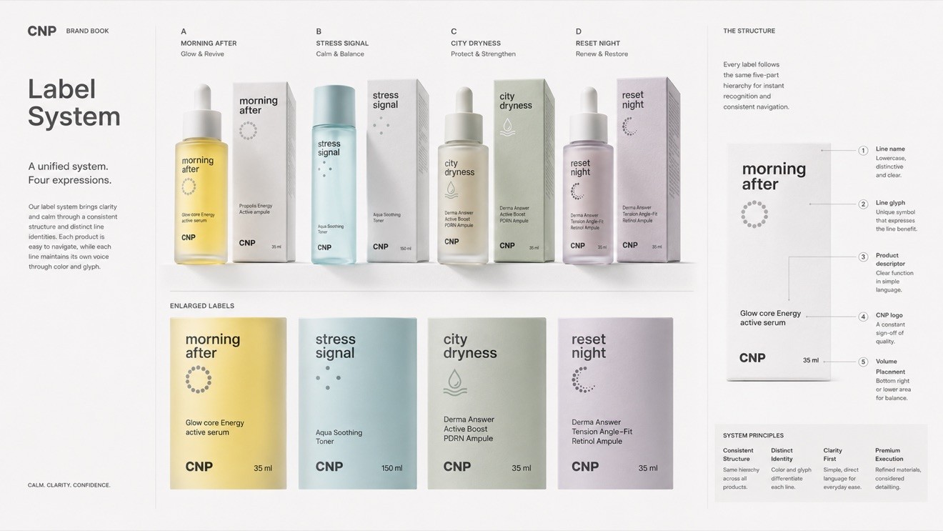 CNP packaging and label system board