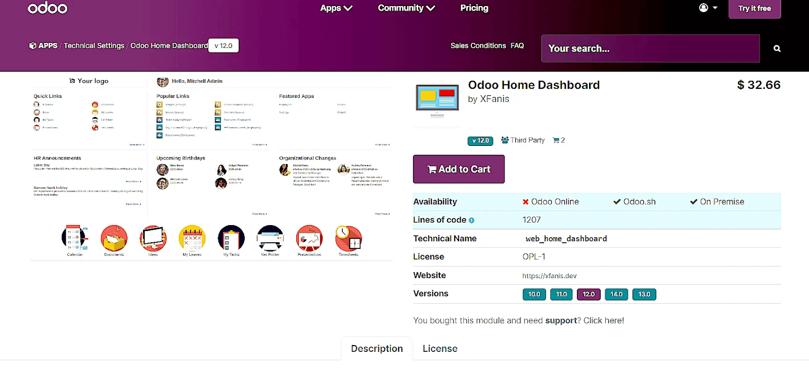 odoo workingspace