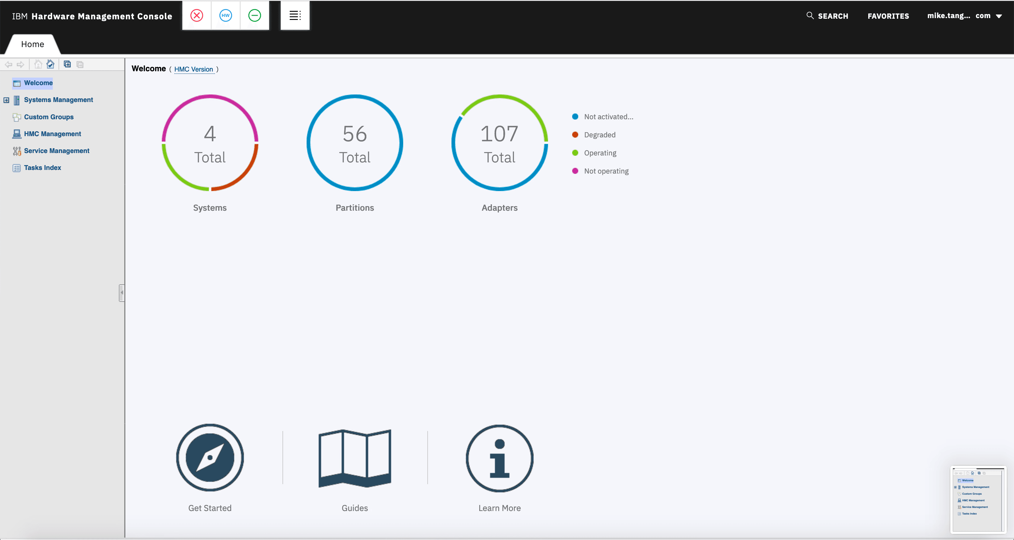 Previous welcome dashboard 