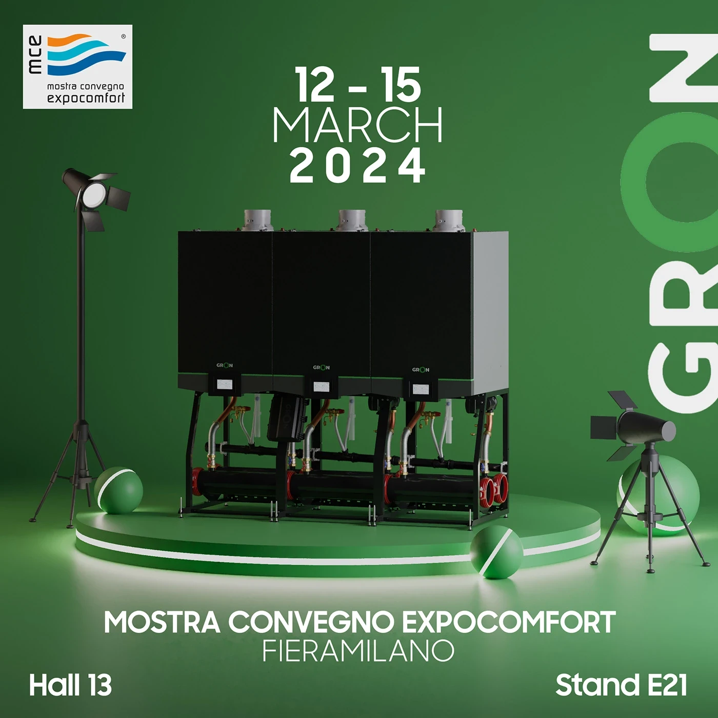 تصميم حملة GRON للمشاركة في معرض Mostra Convegno Expocomfort 2024 في ميلانو.