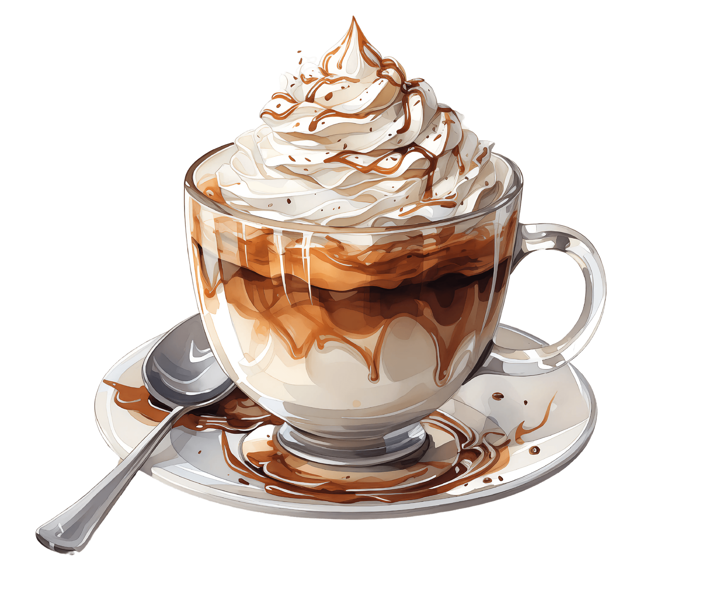 coffee whip cream glass cup