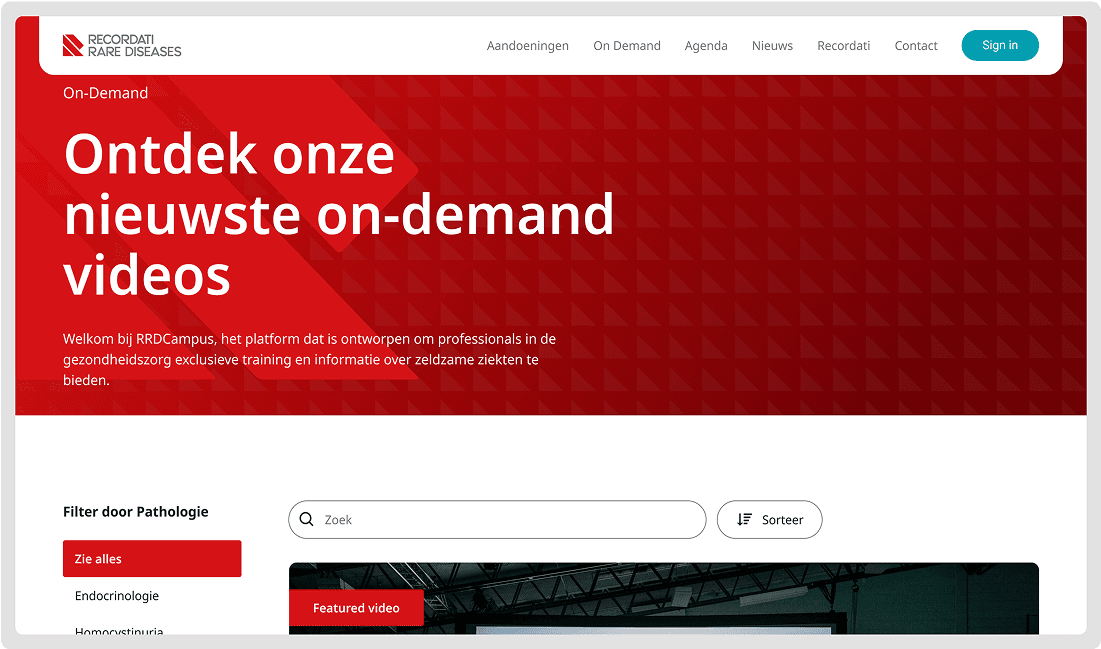 A prominent search bar placed front and center helps users quickly locate relevant videos by keyword.