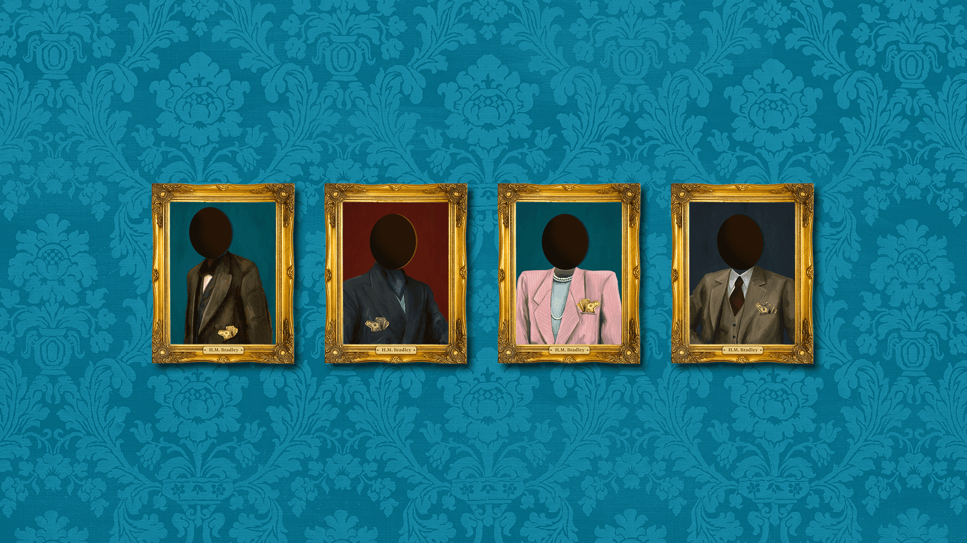 A series of four portraits with open faces to envision yourself as HMBradley