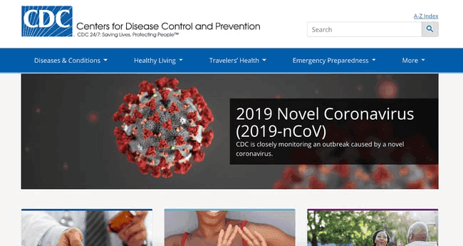 US CDC Homepage WCAG-compliant websites