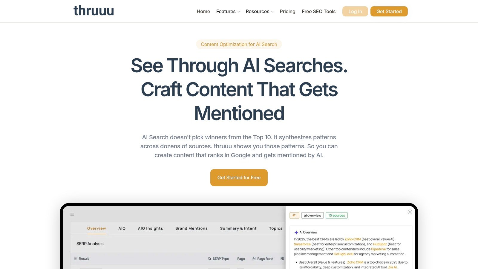 thruuu website screenshot