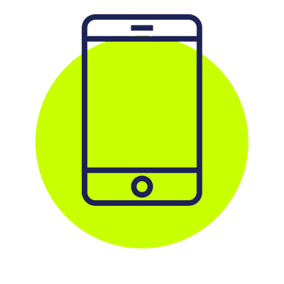 Icon showing the outline of a smart phone