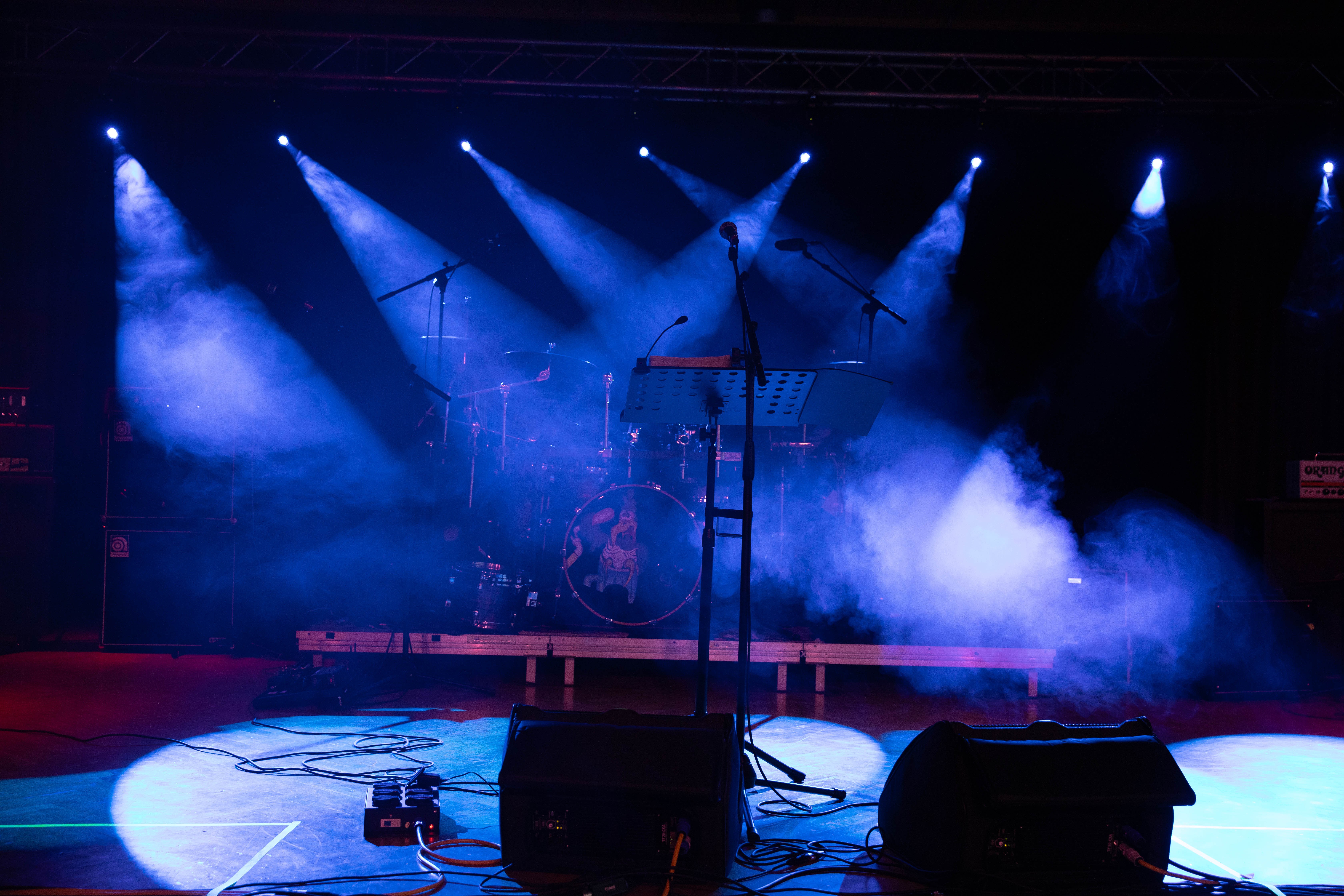 backstage behind a concert