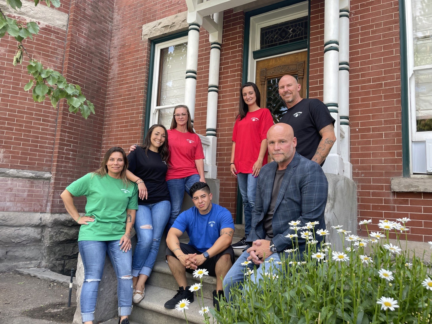 TOSA students on stairs