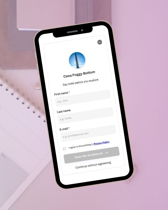SmoothStay's guest registration