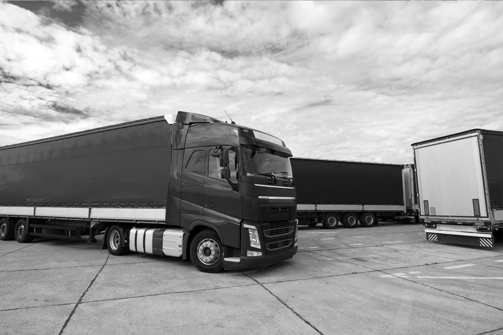 A lorry parked in an industrial setting.