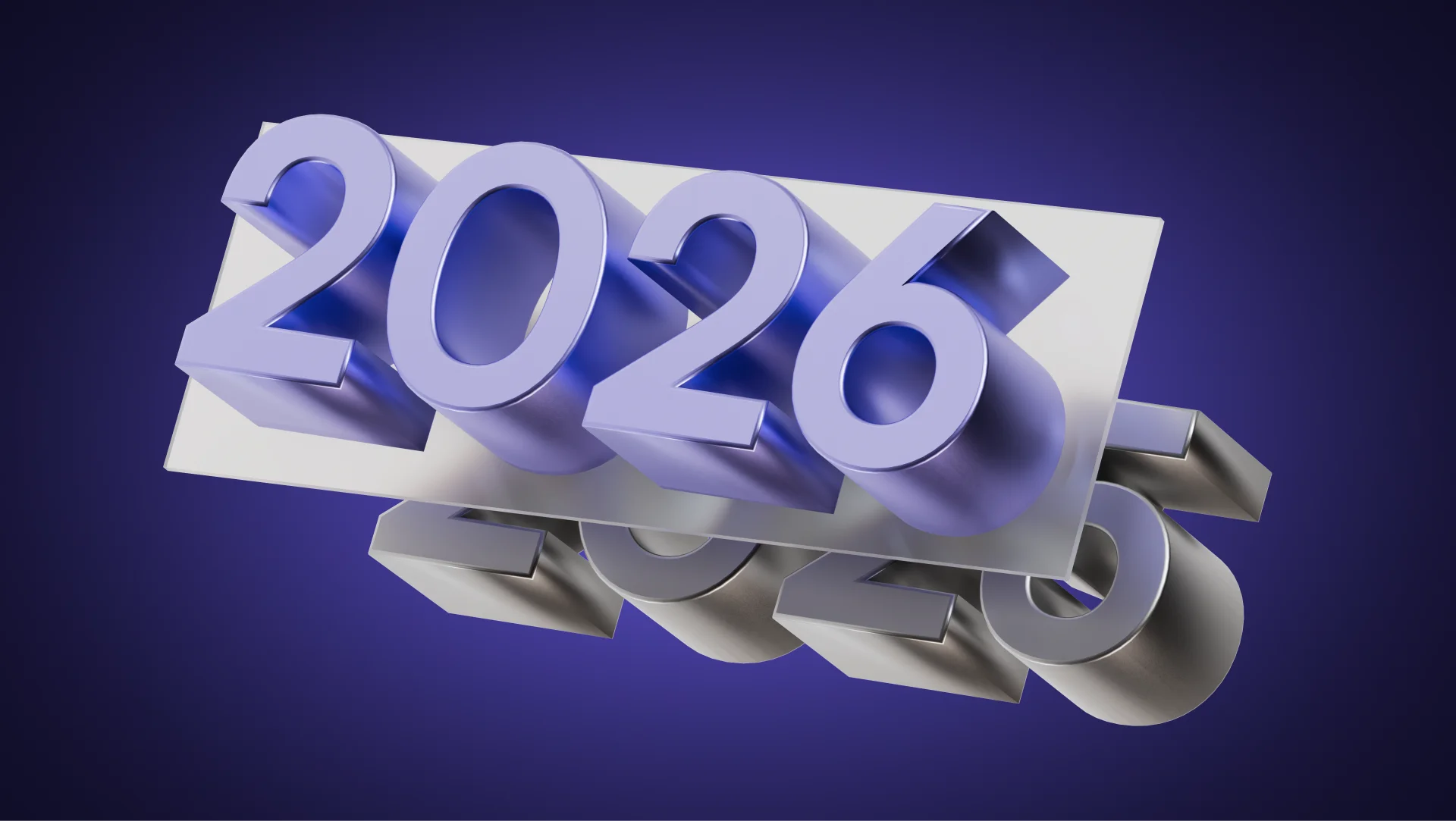 2026 popping through a frame with 2025 behind it.