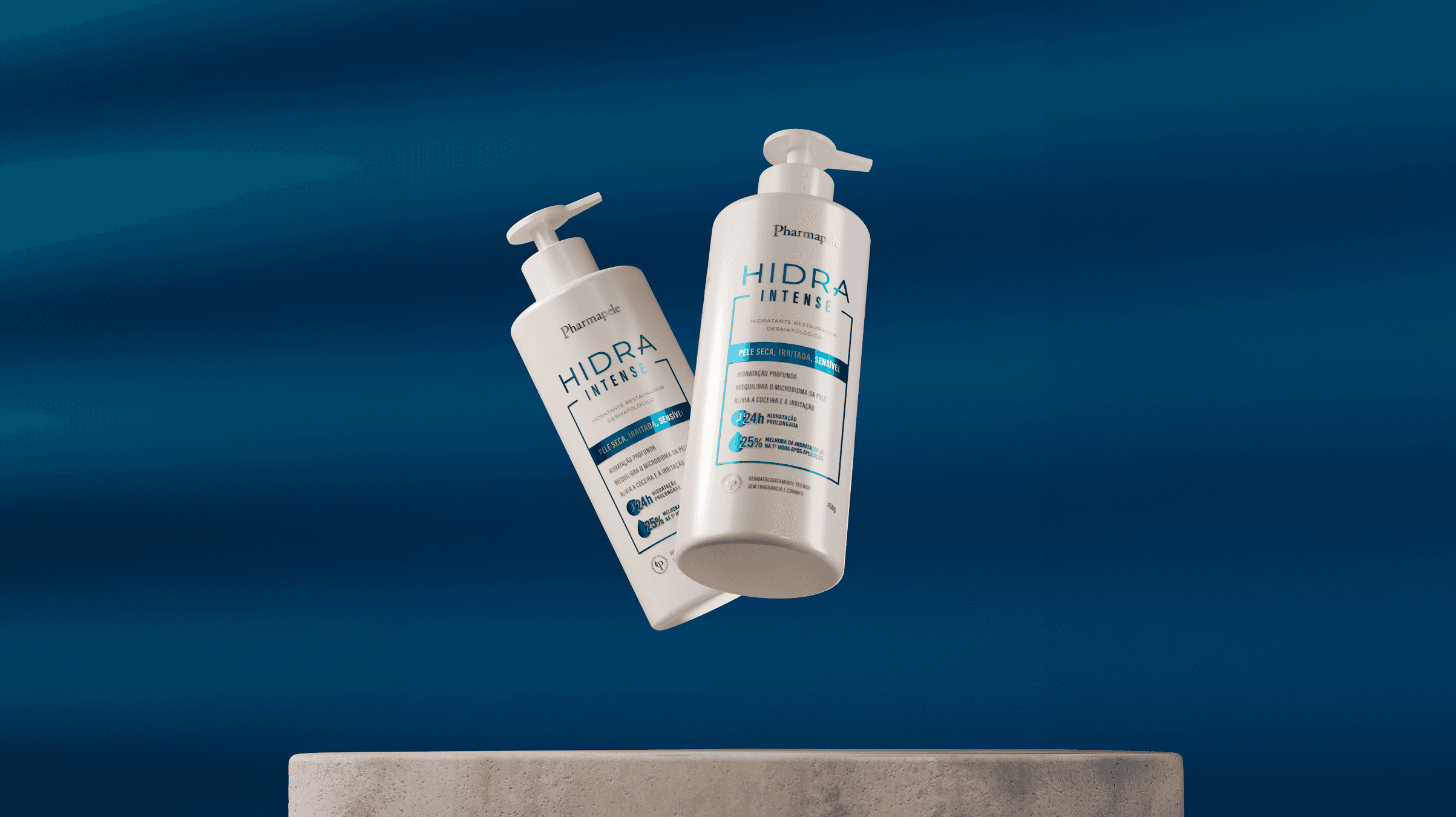 Person in yellow jacket and orange pants sitting on a blue chair, yellow background