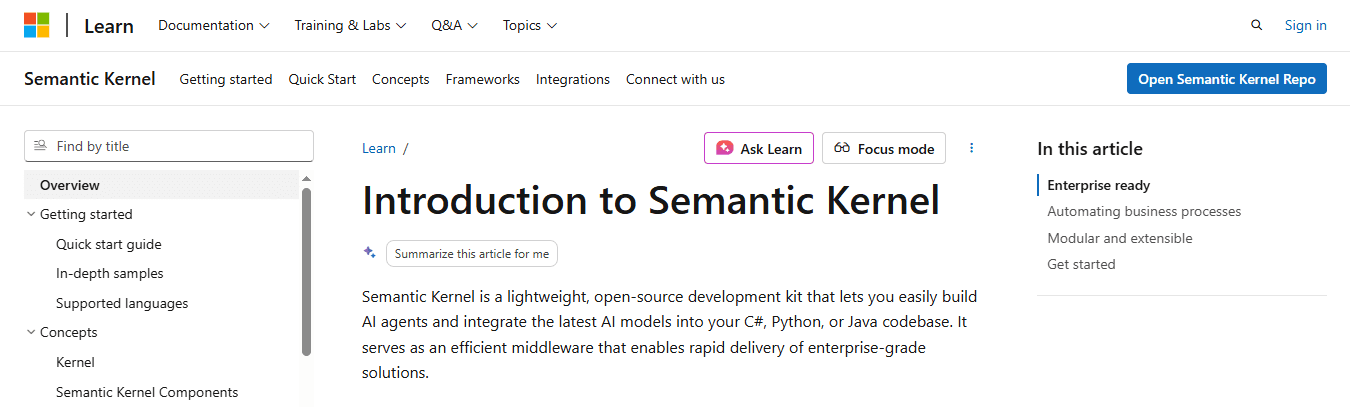 Semantic Kernel (Microsoft)