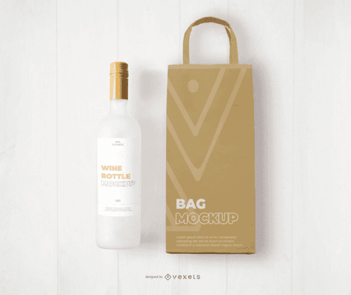 wine bottle mockup